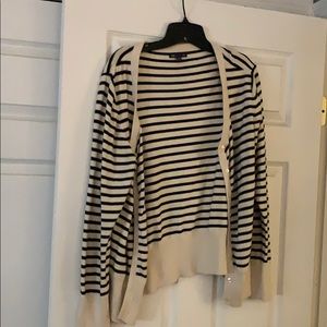 Gap XL black striped ivory cardigan.Used.